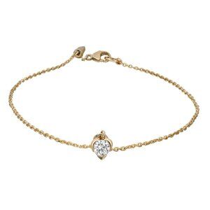 Pandora Talisman Lab Grown Diamond Heart Chain Bracelet 14K Yellow Gold 0.25Cttw